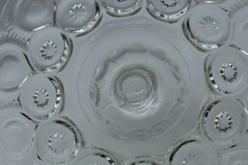 Vintage LE Smith Clear Moon and Stars Footed Cake Plate Stand Glass 10.5” - Picture 10 of 10