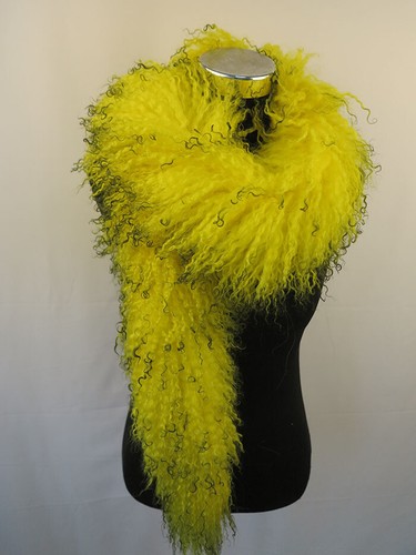 100% Echt Mogolisches Lammfell Schal/ Pelzkragen/ Felltücher/ Pelzcape 160cm Schals - Bild 6 von 24