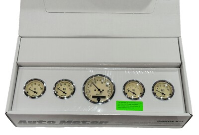 Auto Meter 1809-M Antique Beige 5-Piece Gauge Kit w/Electric Speedometer Km/H