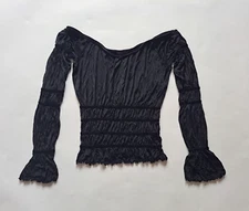 Michel Klein Black Off Shoulder Crop Top Size S