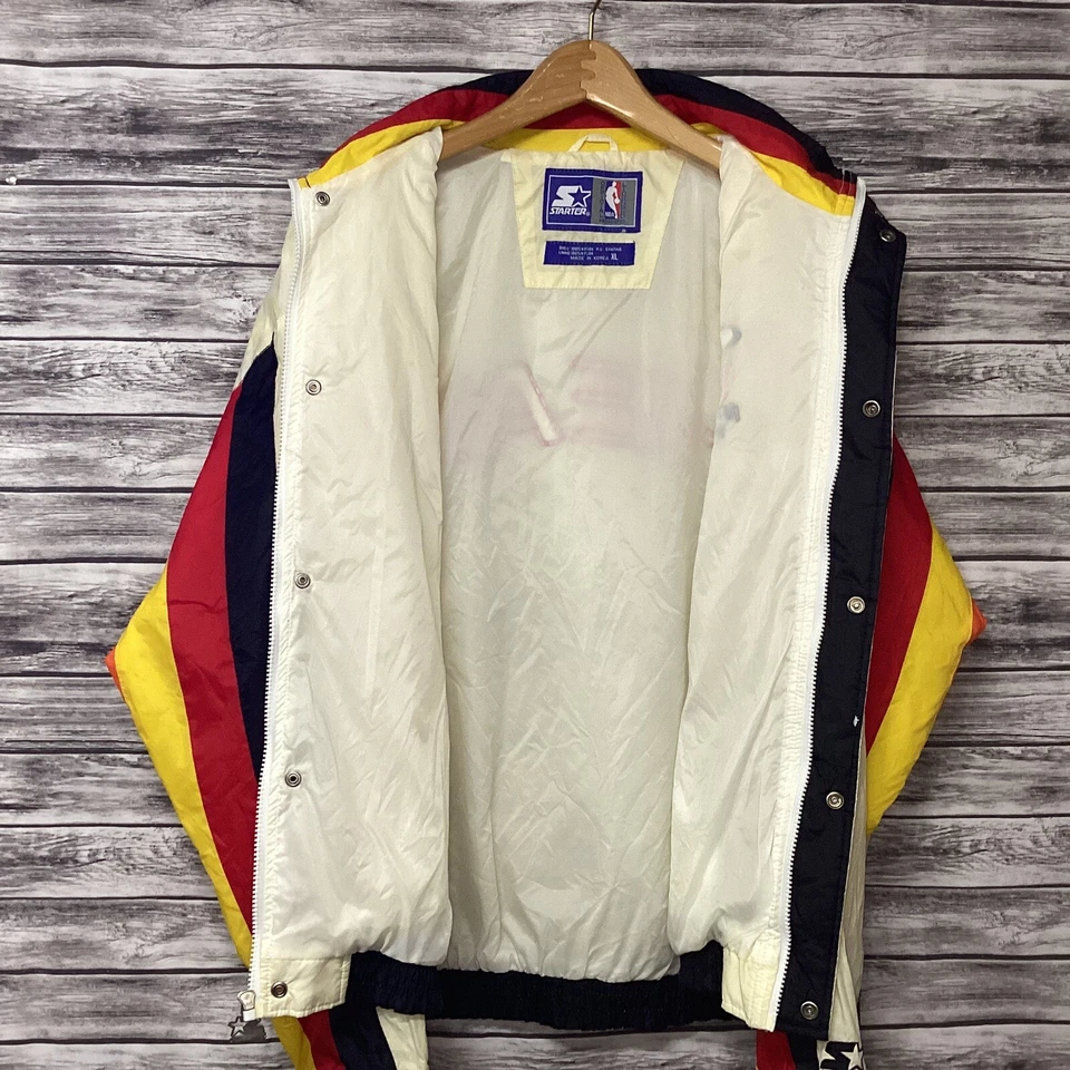 Vintage Miami Heat Jacket Mens XL White STARTER Windbreaker Warm Up NBA 90s Rare - Image 3 of 4