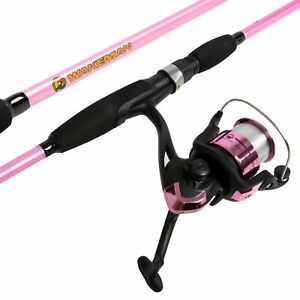 Strike Series Pink Bait Cast Spinning 2 Pc Long Rod and Reel Combo 78 Inches