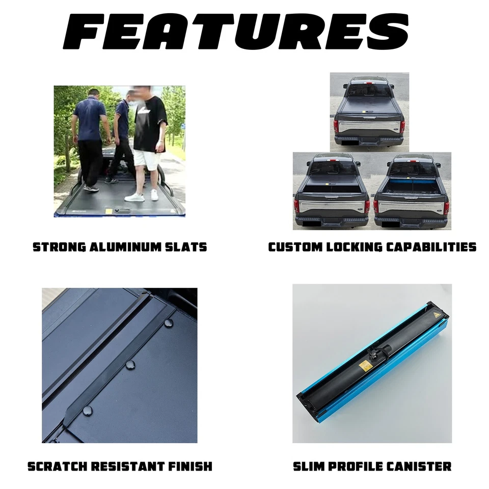 For Ford 2010-24  F-150 Tonneau Cover 5.5' Truck Bed Retractable Waterproof Hard - Image 4 of 4