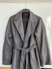 Club Monaco Grey Cashmere Wool Coat Oversized With Belt