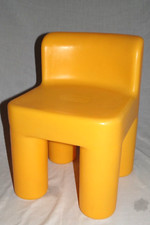 Vintage Little Tikes Toddler CHILD SIZE Yellow Chunky Chair Sturdy Plastic