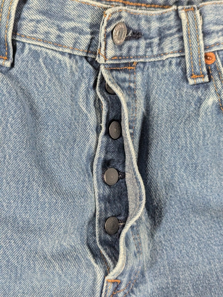Levi's 501 Jeans Mens W35 L38 (W31 L33) Blue Button Fly Red Tag