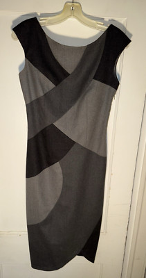 L.A.M.B. Gwen Stefani Gray Wool Belted Sheath Dress Lined Size 4.  e82