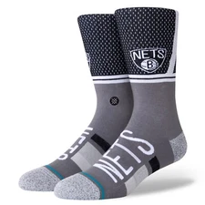 Stance Adult Black Crew Cotton NBA Brooklyn Nets Shortcut 2 Casual Socks M 6-8.5