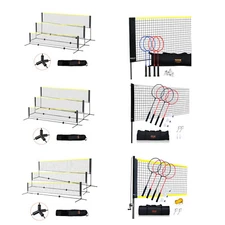 VEVOR 14ft Badminton Net Set Outdoor Portable Volleyball Pickleball Tennis Net