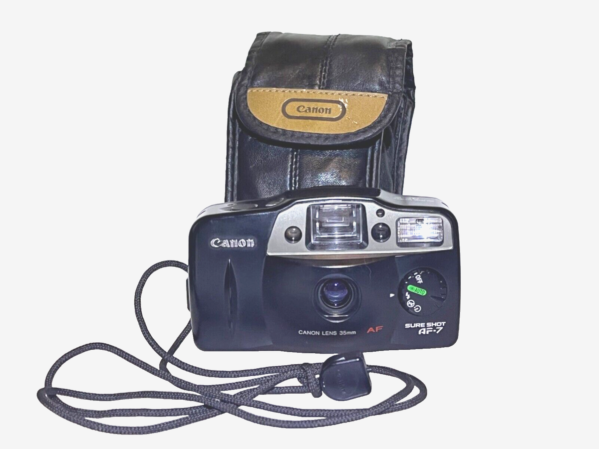 Vtg 90s CANON Sure Shot AF-8 Af-7 Wide 35mm Lens Compact Film CAMERA+CASE  EX!
