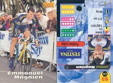 MAGNIEN , FESTINA-LOTUS-N.93-R@R@ CARD CYCLING MERLIN 96-NEW, NEWSSTAND