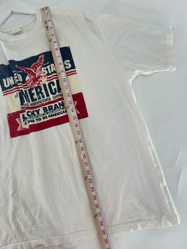 Lucky Brand Vintage T Shirt Mens Large White Graphic Print Short Sleeves Logo - Picture 15 of 16
