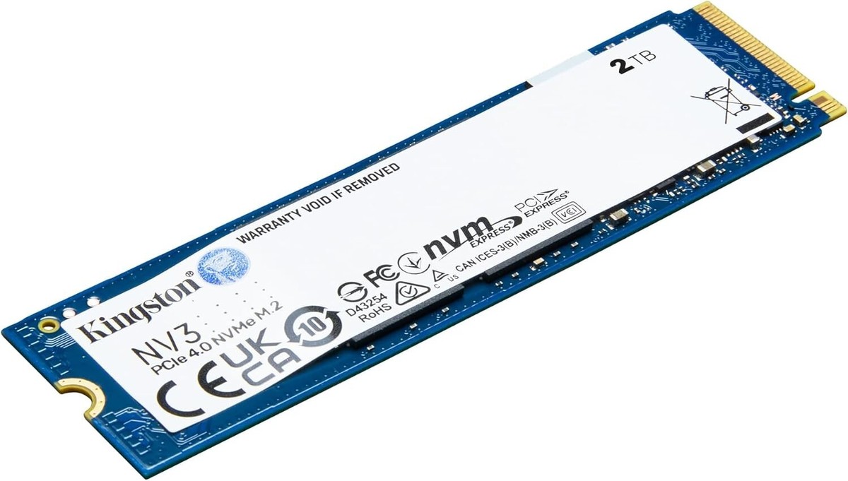 2個Kingston NV3 PCIe 4.0 NVMe M.2 SSD 1TB Kingston SSD NV3 PCIe 4.0 NVMe M.2 Solid State Drive 500GB
