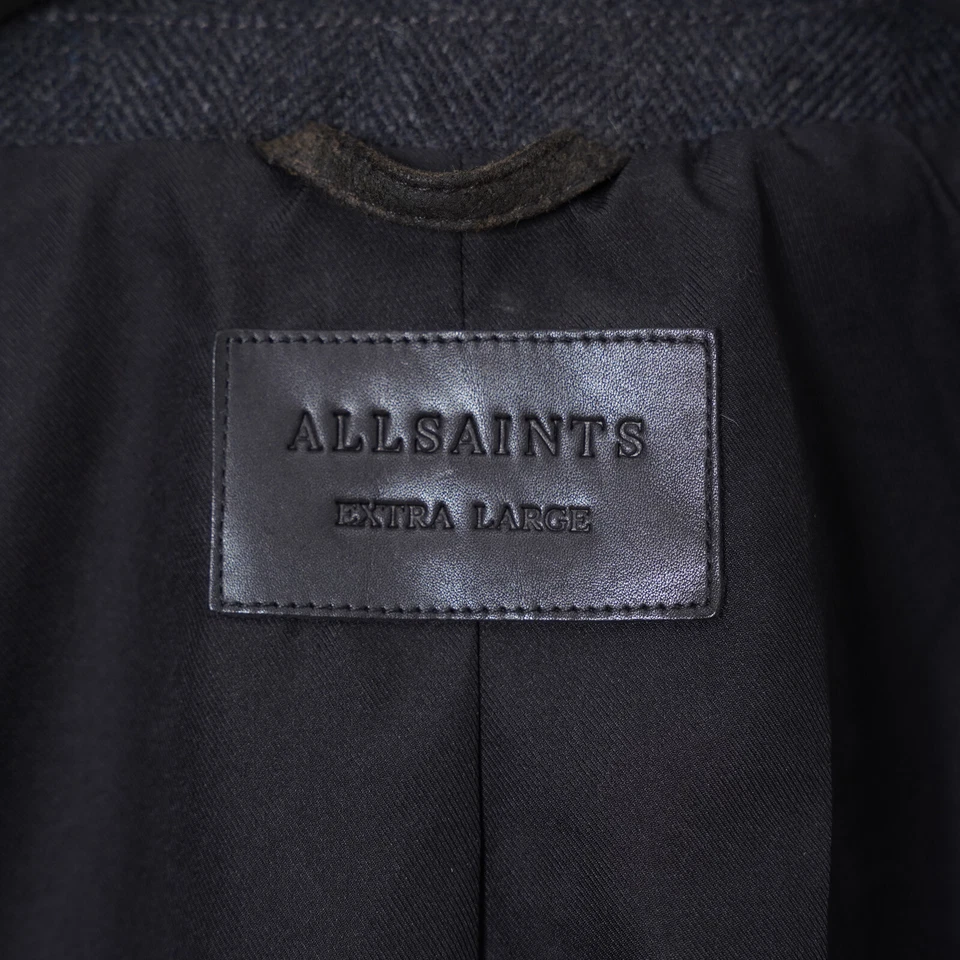 ALL SAINTS Leather Blazer Jacket EXTRA LARGE Mens Suede XL Waxed Movie SURVEY - Image 4 of 4
