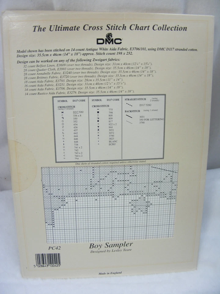 DMC The Ultimate Counted Cross Stitch Chart Collection PC42 "Boy Sampler" UNOPEN - Image 2 of 4