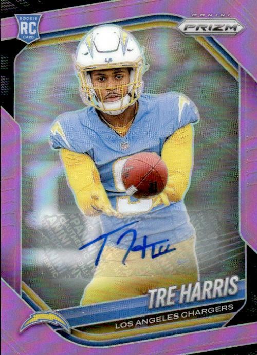 2025 Panini Prizm #371 Tre Harris Prizm Rookie Autographs Pink