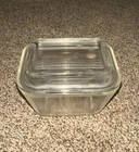 Vintage Clear Pyrex Refrigerator Dish 501-B with Ribbed Lid 501-C