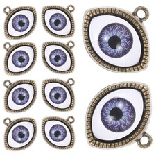 10 Pcs Alloy Charms Pendants Jewelry Making Evil Eye for Bracelets