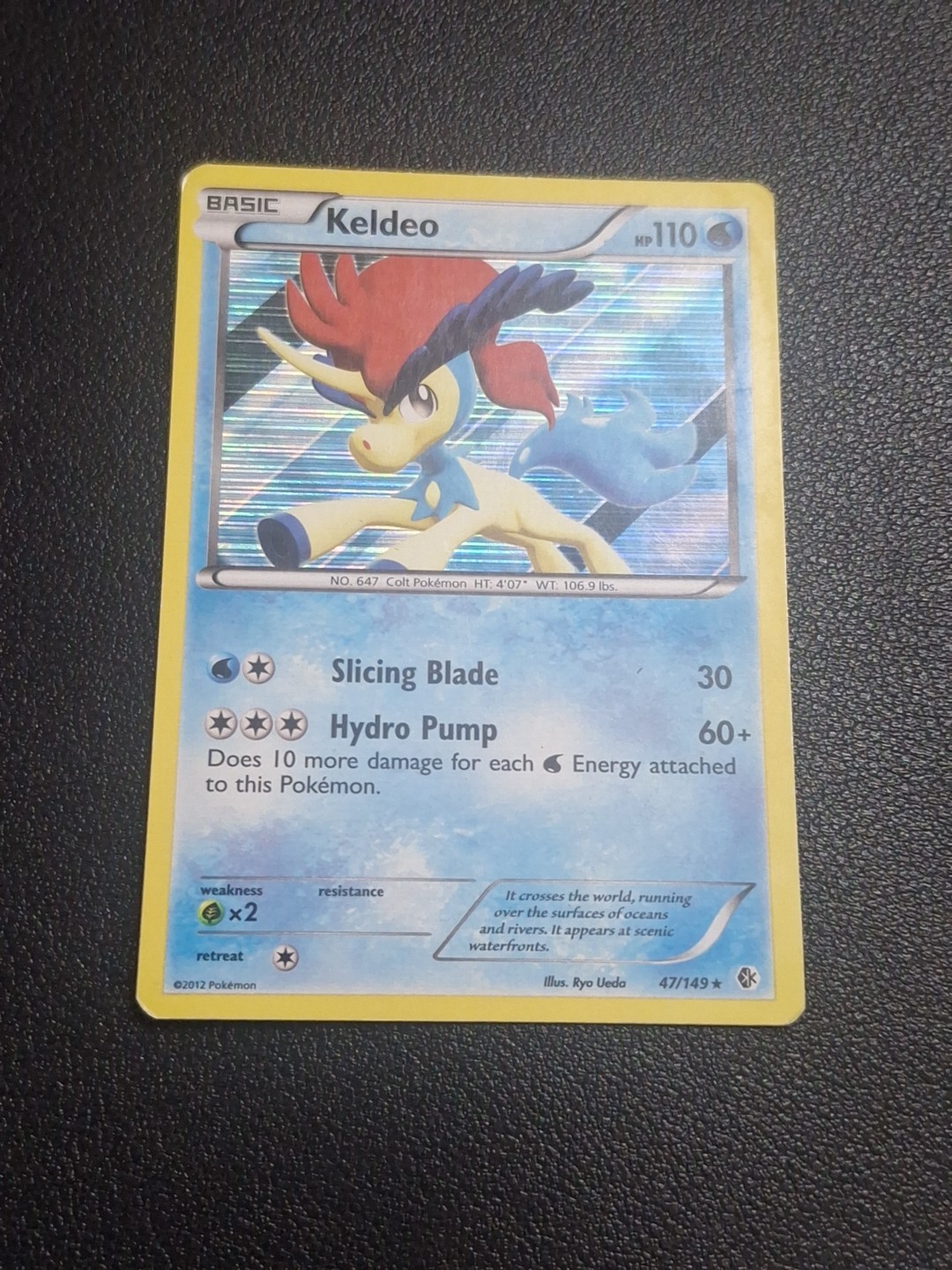 Pokémon TCG Keldeo (47) Holo Rare Boundaries Crossed 47/149- Lightly Played