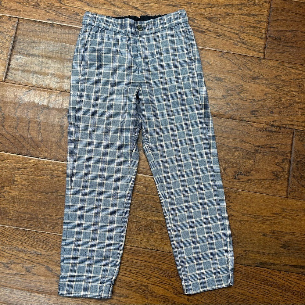 Janie and Jack Navy Plaid jogger Trousers