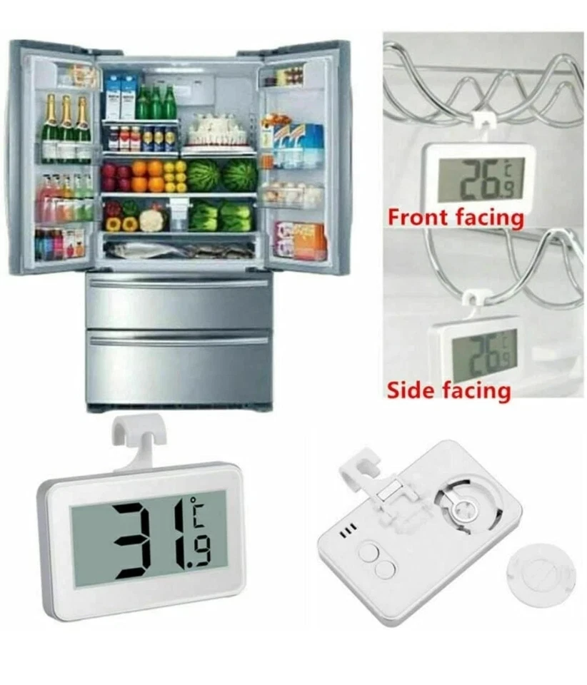 Digital LCD Fridge Battery Operated Freezer Waterproof Thermometer Hanging Hook - Image 3 of 4