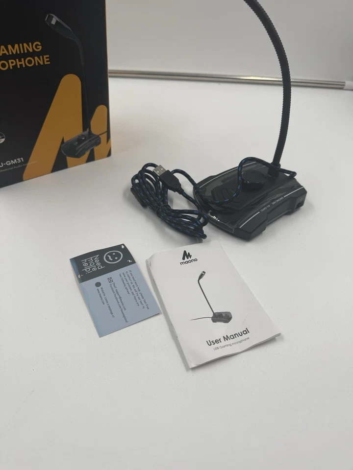 USB Computer Microphone MAONO AU-GM30 Omnidirectional Gooseneck Condenser PC Mic - Image 2 of 4