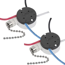 2PS Ceiling Fan Switch Zing Ear ZE-208s E89885 3 Speed 4 Wire Pull Chain Switch