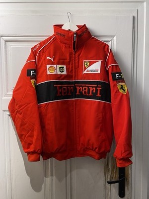 Ferrari Racing Jacke (Größe XL) - Vintage Bomberjacke weiss