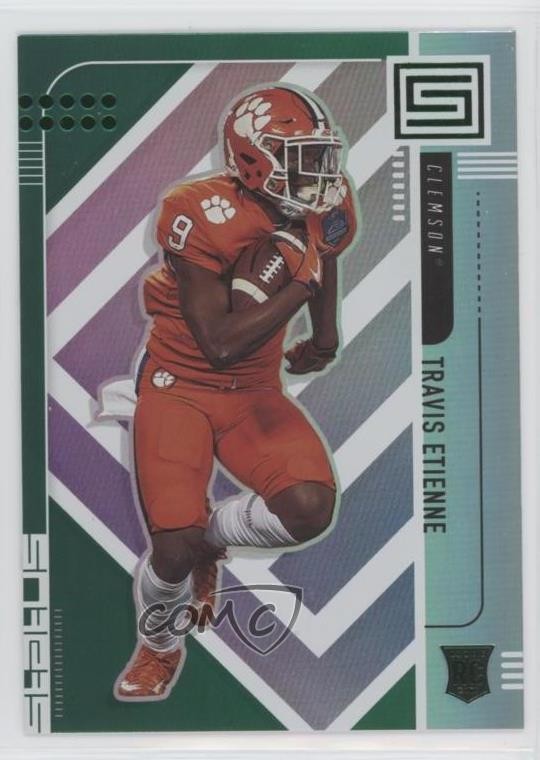 2021 Panini Chronicles Draft Picks Status Green Travis Etienne Jr Rookie RC no9