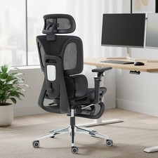 Ergonomic Office Chair with Separated Backrest, High Back Mesh Desk Chair, Grey
