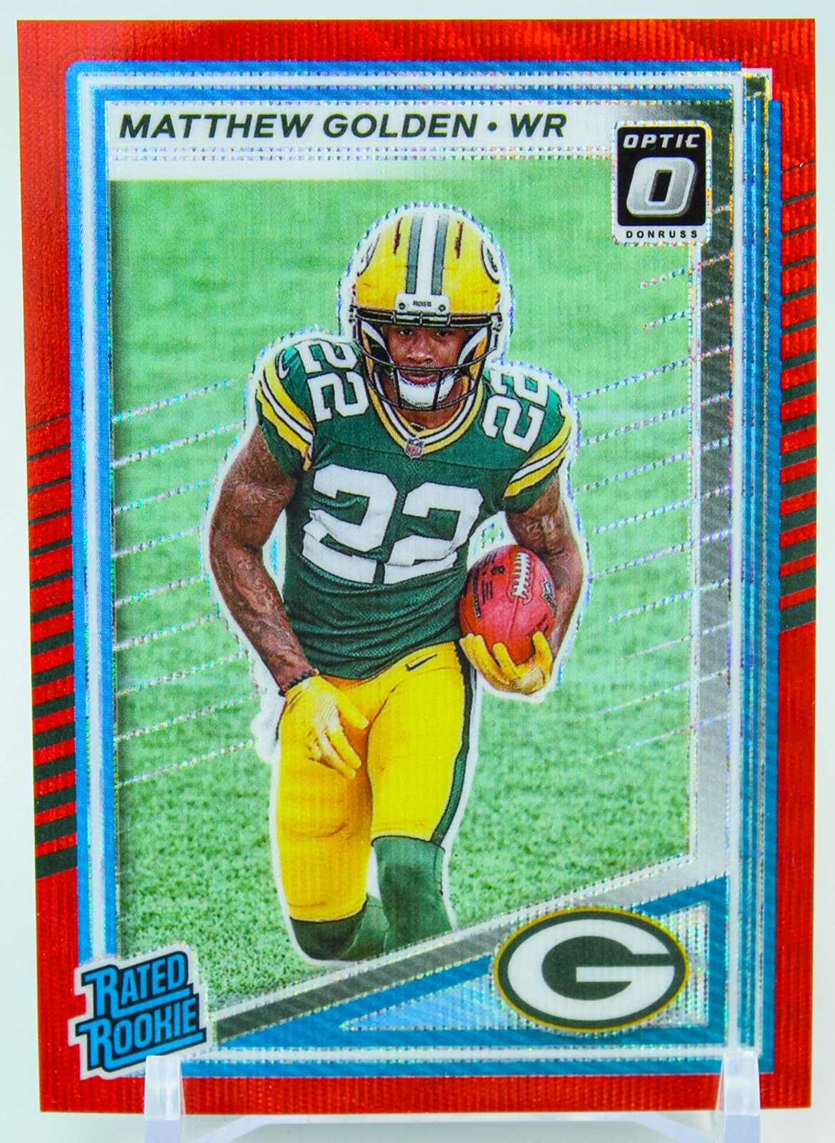 2025 Donruss Optic Rated Rookie Matthew Golden #311 Preview Red Wave Prizm (RC)