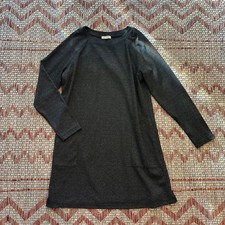 MAX STUDIO | Women's Charcoal Textured Knit Long Sleeve Casual Dress, Size L