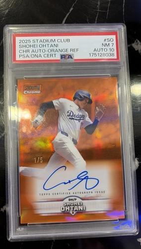 2025 Topps Stadium Club Shohei Ohtani Auto /5 PSA 7/10
