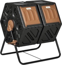 Garden Compost Bin Tumbler Dual Barrel Rotating Composter Tumbling Waste 130L
