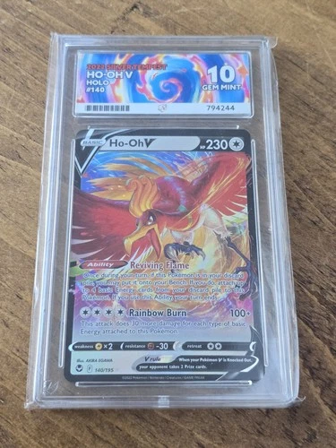 Pokemon TCG Ho-Oh V  Silver Tempest  140/195 Ace Gem Mint 10 Perfect Subgrades