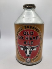 1940S OLD OX HEAD ALE CROWNTAINER CONE TOP BEER CAN STANDARD BREWING ROCHESTER