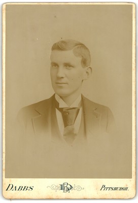 Antique Cabinet Card Circa 1890s B.L.H. Dabbs Handsome Man Pittsburgh PA