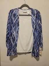 NWT Alfred Dunner Long Sleeved Blue Blouse Size Small