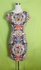 T TAHARI SKYLER Women’s Size 8 Dress Cap Sleeve Watercolor LOVELY IN PINK Dress