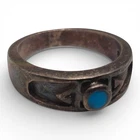 925 Sterling Silver Turquoise Ring Size 5.5 Stamped SU 5.14g Vintage Southwest