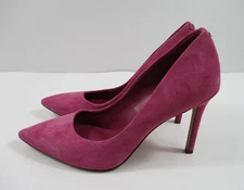 -NEW Sam Edelman Footwear Hazel Leather Heel Pink Suede Women's Shoes Sz 7.5