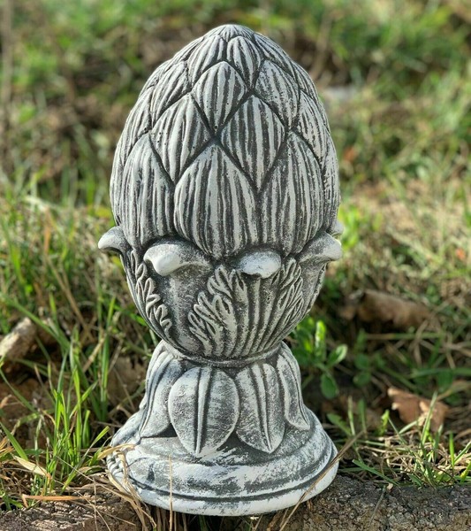 Frostfeste Steinfigur Pinienzapfen Gartenfigur Steinguss Zapfen Stein Wetterfest-image