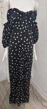 BNWT BooHoo Polka Dot Bardot Puff Maxi Dress Size 18