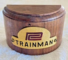 Vintage PENN CENTRAL TRAINMAN Hat Badge Mounted on Wood