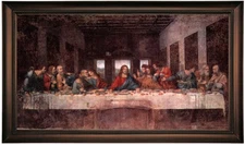 da Vinci The last Supper Wood Framed Canvas Print Repro 19x35