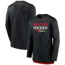 Men's Fanatics Black Ottawa Senators Authentic Pro Tech Long Sleeve T-Shirt