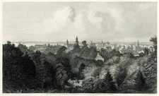 Steel Engraving CITY OF MILWAUKEE WISCONSIN 1800s vintage art print