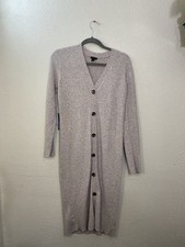 Ann Taylor’s Womens Long Ribbed Button Front Cardigan Sweater Dress Size L