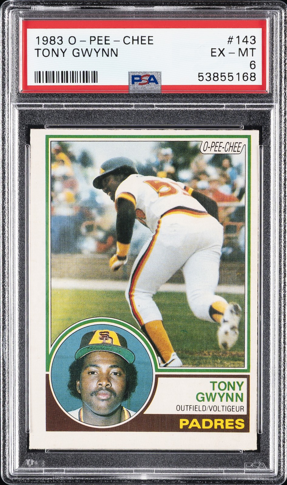 1983 O-PEE-CHEE #143 TONY GWYNN ROOKIE RC PSA 6