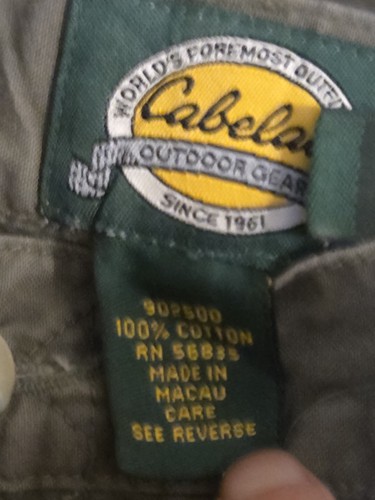 cabelas Cargohose Herren grün khaki Gr. 52 R defekt - Bild 10 von 11